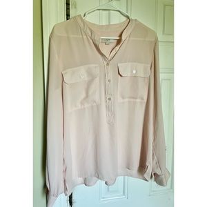 LOFT blush button up blouse